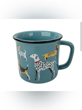 Blue Dog Print Ceramic Mug - Pet-Themed Coffee Cup